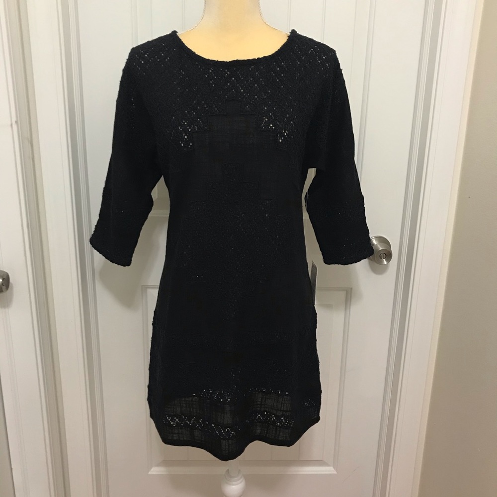 NWT Free People cotton black tunic dress coverup xs - Picture 3 of 7